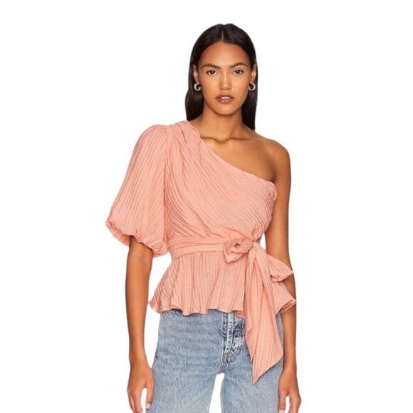 NWT! MinkPink Vera One Shoulder Romantic Chic Top - Size Small - Picture 1 of 9
